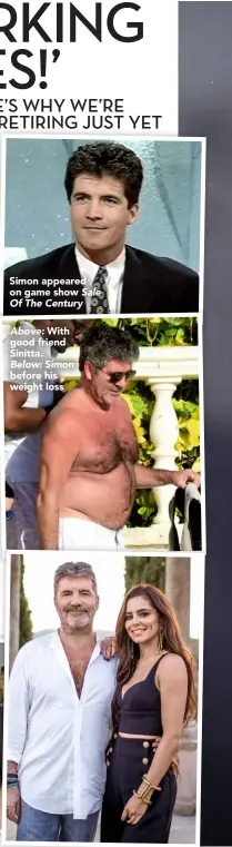  ??  ?? Simon appeared on game show Sale Of The Century
Above: With good friend Sinitta. Below: Simon before his weight loss