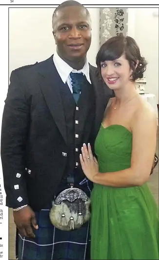  ??  ?? Tributes: Sheku Bayoh, who was known as Chris, with partner Collette Bell