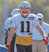  ?? STAFF FILE PHOTO BY MATT STONE ?? OUT PATTERN: Julian Edelman’s four-game suspension was upheld by the NFL, costing the Patriots their top receiver until the start of October.