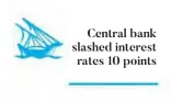  ??  ?? Central bank slashed interest rates 10 points