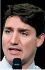  ??  ?? Canadian Prime Minister Justin Trudeau