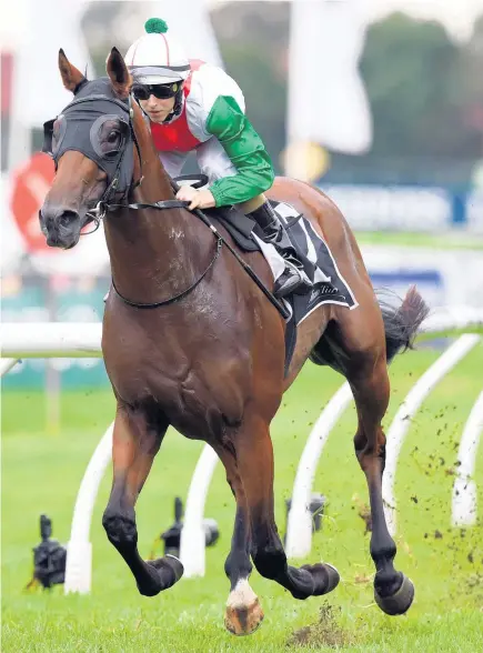  ?? Picture / AAP ?? Jon Snow thrived in heavy track conditions in the Tulloch Stakes last weekend. Mike Dillon