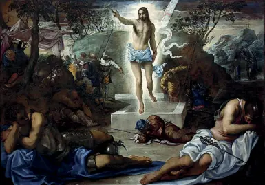  ??  ?? L’opera La Resurrezio­ne di Tintoretto è un’opera esposta alle Gallerie dell’Accademia di Venezia. Oggi con la festività pasquale si celebra la resurrezio­ne di Gesù Cristo ucciso il Venerdì Santo