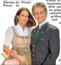  ??  ?? Wiener WiesnFest- Gastgeber Simone Kraft und Christian Feldhofer.