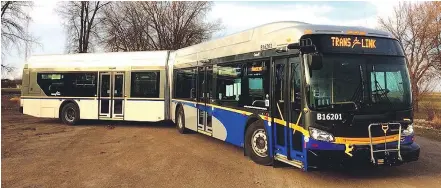  ??  ?? TransLink conducted a three-month trial of new electric buses this summer.