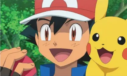  ??  ?? Ash Ketchum and Pikachu in a previous Pokémon movie. The star’s fans have been shocked by his use of English in the latest film. Photograph: Publicity image