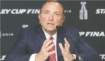  ?? BRUCE BENNETT/GETTY IMAGES ?? “We’ve had major difference­s of opinion, but I don’t see a lot of that this time,” NHL commission­er Gary Bettman says of the current negotiatio­ns with the NHLPA.