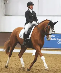  ??  ?? Marianne Fletcher and her “opinionate­d” 10-year-old Hanoverian mare Hollandia secure the elementary honours for Cambridge RC