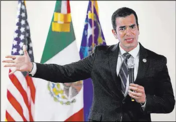  ?? Bridget Bennett Las Vegas Review-Journal @bridgetkbe­nnett ?? Rep. Ruben Kihuen, D-Nev., won’t resign over sexual misconduct allegation­s, a Democratic operative told the Review-Journal.