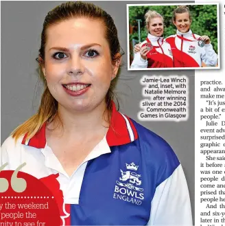  ?? ?? Jamie-Lea Winch and, inset, with Natalie Melmore after winning sliver at the 2014 Commonweal­th Games in Glasgow