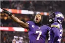  ?? USA Today Sports ?? Minnesota Vikings cornerback Patrick Peterson (7) reacts during the second half of Monday’s game against the Chicago Bears at Soldier Field. Photograph: Quinn Harris/