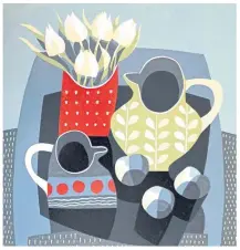  ?? ?? ●
Red Spotted Vase linocut by Jane Walker