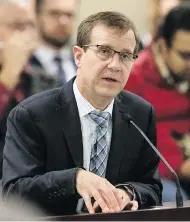  ?? CRAIG ROBERTSON / POSTMEDIA NEWS ?? Peter Wallace, Ontario’s most senior public servant in 2012, testifies at the criminal trial of David Livingston and Laura Miller on Monday.