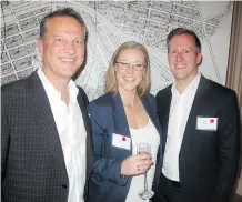  ??  ?? Pictured with reason to smile at the sixth annual Chinook Lesbian and Gay Fund Dinner held Oct. 19 at the Nash Restaurant are, from left, fund board members Christophe­r Post, Amy Skinner and Jason Hamilton. The dinner was the most successful to date...