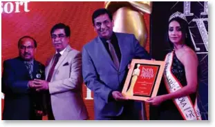  ??  ?? The award was given to Ananta Udaipur and, received by Satya Roy Choudhary, Vice President and Sudip Raha, General Manager