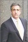  ?? Don Emmert / AFP / Getty Images ?? Michael Cohen, former personal lawyer for U.S. President Donald Trump, leaves federal court in New York on Aug. 21.