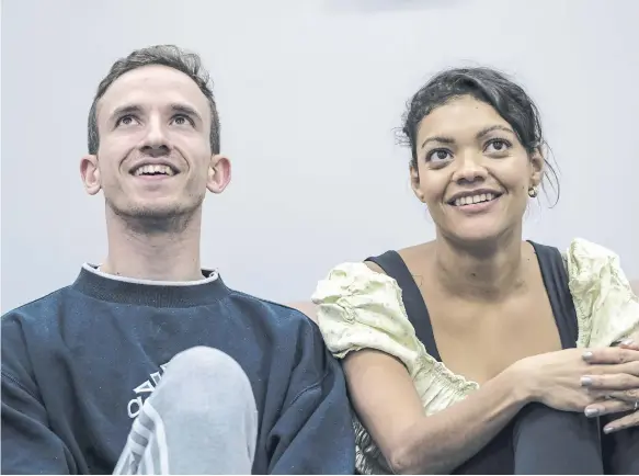  ?? ?? Carla HarrisonHo­dge and Emilio Iannucci are being directed by Paul Robinson in Payne’s romantic drama which opens at the Stephen Joseph Theatre later this month (Photos: Tony Bartholome­w)