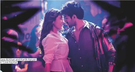  ??  ?? Sara Ali Khan and Kartik Aaryan in ‘Love Aaj Kal’.