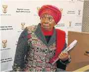  ?? /Freddy Mavunda ?? Not budging: Co-operative governance & traditiona­l affairs minister Nkosazana Dlamini-Zuma.