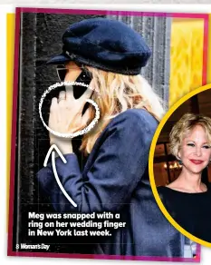  ??  ?? Meg was snapped with a ring on her wedding finger in New York last week.