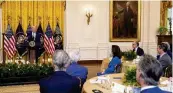  ?? EVAN VUCCI / ASSOCIATED PRESS ?? President Joe Biden speaks to the National Governors Associatio­n about what actions he might be able to take at the border during an event in the East Room of the White House on Friday.