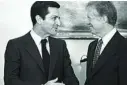  ??  ?? 1980. Adolfo Suárez con el presidente de EE UU Jimmy Carter en la Casa Blanca