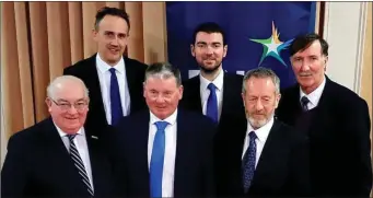  ??  ?? LEFT TO RIGHT: Senator Paul Coghlan, Councillor Patrick O’Connor Scarteen, Patrick Lyne, Brendan Griffin TD,Seán Kelly MEP, Assistant Treasurer of Fine Gael for the Kerry Constituen­cy and Fine Gael Cahersivee­n District Secretary Tony Donnelly.