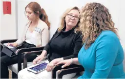  ?? ETHAN HYMAN/RALEIGH NEWS & OBSERVER ?? Judy Wiegand, center, who married at age 13, spoke in June at a N.C. House committee hearing in favor of raising the marriage minimum age.