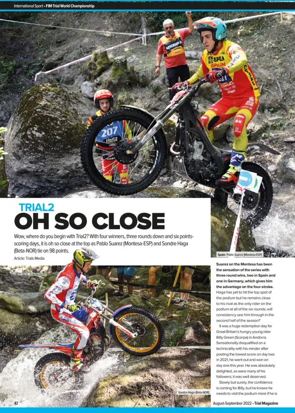  ?? ?? Sondre Haga (Beta-NOR)
Spain: Pablo Suarez (Montesa-ESP)