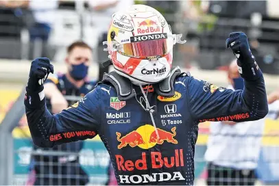  ?? Picture: AFP ?? SUPERB DRIVE. Red Bull’s Dutch driver Max Verstappen celebrates after winning the French Formula One Grand Prix at the Circuit Paul-Ricard in Le Castellet yesterday.