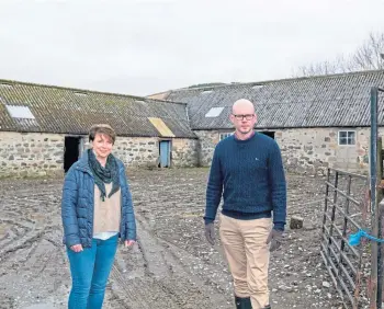  ?? ?? PROJECT: The Cabrach Trust’s Jonathan Christie and Sam Dowdall at the site.