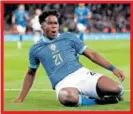  ?? ?? Endrick celebra su gol en Wembley.