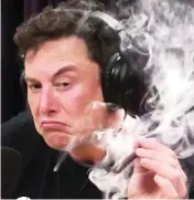  ??  ?? Shock: Musk smokes marijuana live on net