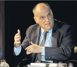  ?? FOTO: MORATA ?? Javier Tebas, presidente de LaLiga
Sigue sin llegar a un acuerdo con la AFE