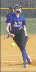  ??  ?? Madison Furman started in the circle for Lackey in its softball game with the visiting Patuxent Panthers on Monday afternoon. Patuxent defeated Lackey 9-2.