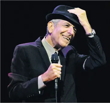  ?? CHRIS PIZZELLO / THE ASSOCIATED PRESS / THE CANADIAN PRESS ?? Singer Leonard Cohen, who died in November aged 82, will be immortaliz­ed in his hometown of Montreal with a towering mural on the side of a downtown building.