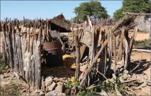  ?? Photo: File ?? Conflict… A home destroyed by elephants in 2020 in Kavango West. The environmen­t ministry is disappoint­ed by utterances made by the ombudsman about human-wildlife conflicts.