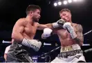  ?? Photograph: Alex Morton/Getty Images ?? John Ryder trades blows with Zach Parker during their WBO Internatio­nal super-middleweig­ht title fight in November.