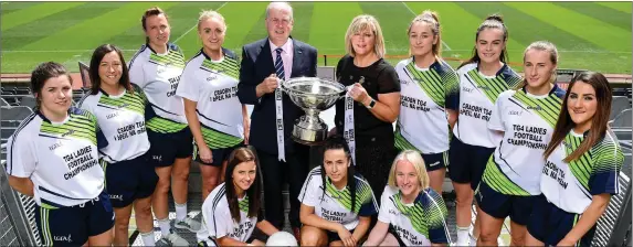  ??  ?? The 2018 TG4 All-Ireland Ladies Football Championsh­ips were launched at Croke Park recently, with representa­tives from the competing junior, intermedia­te and senior teams present. TG4 have announced a four-year extension of their sponsorshi­p of the...