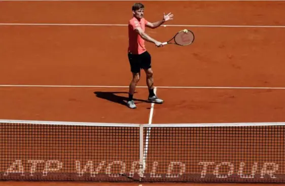  ?? FOTO EPA-EFE ?? David Goffin heeft de kwartfinal­es bereikt in Rome.