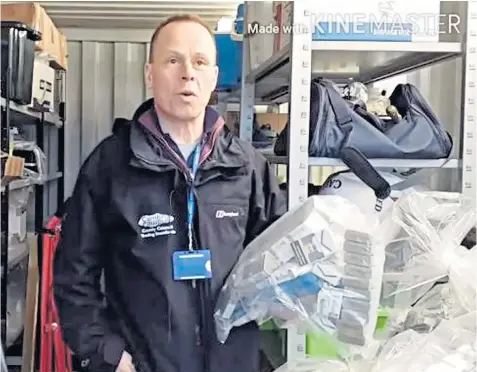  ??  ?? Will Hayhurst, regulation and compliance officer with Cumbria Trading Standards, boasts of ‘a successful operation’ on video. But the seized illegal tobacco haul was later stolen