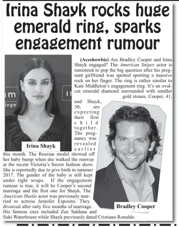  ??  ?? Irina Shayk Bradley Cooper