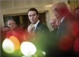  ?? AL DRAGO — THE NEW YORK TIMES ?? White House senior adviser Jared Kushner speaks as President Donald Trump listens at the White House in Washington in 2019. Kushner has been working with a former government colleague on real estate deals in the Balkans.