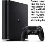  ??  ?? Games consoles (like the Sony Playstatio­n 4 left) and PVRS (like the Humax FVP-4000T, right) have built-in TVstreamin­g features