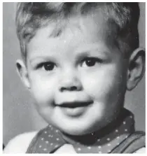  ??  ?? Happy childhood: Tony as a toddler and today. He was adopted by an older couple