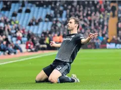  ?? AFP ?? Chelsea’s Branislav Ivanovic celebrates scoring against Aston Villa.