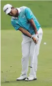 ??  ?? Hideki Matsuyama had his chip shots working Friday at the PGA Championsh­ip in Charlotte, North Carolina.