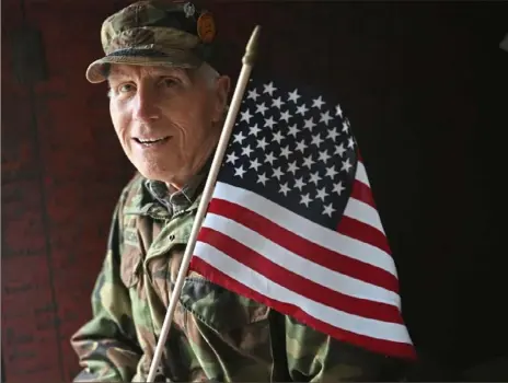  ?? Photos by Justin Guido/For the Post-Gazette ?? U.S. Army veteran William Koshar at his home in Belle Vernon on Friday. Chief Warrant Officer Koshar will be inducted into the Hall of Valor at Soldiers & Sailors Memorial Hall on Saturday. He earned three Distinguis­hed Flying Crosses in Vietnam.