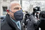  ?? JOHN MINCHILLO — THE ASSOCIATED PRESS ?? Michael Avenatti arrives to Federal court in Manhattan in New York. Avenatti, the once high-profile California attorney who regularly taunted then-President Donald Trump, was introduced to prospectiv­e jurors who will decide whether he cheated porn star Stormy Daniels out of hundreds of thousands of dollars.