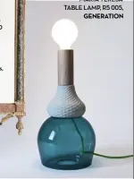  ??  ?? ELENA SALMISTRAR­O FOR SELETTI ‘MRND MARIA TERESA’ TABLE LAMP, R5 005, GENERATION